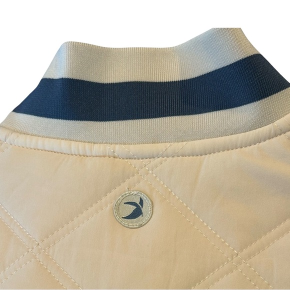 Glyder NWT Varsity Jacket Oatmilk/Washed Blue Women’s Size S - Picture 6 of 10